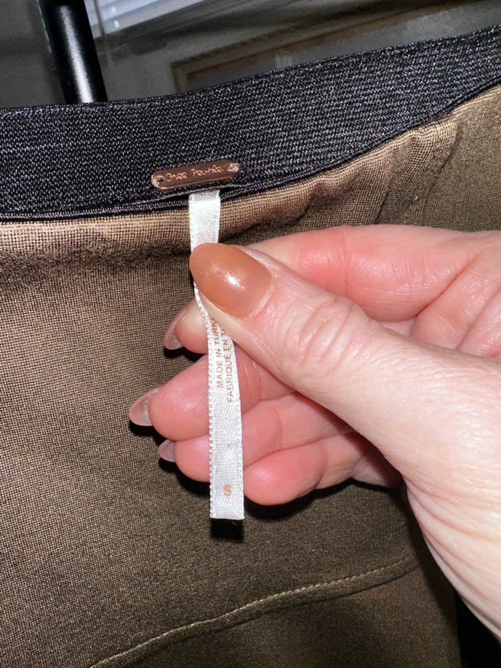 Olive  Flared Mini Skirt - Women's Casual Skirt - Picture 3 of 5